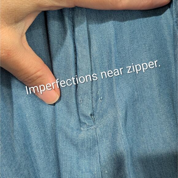 Crazy Horse Denim Maxi Skirt Size 14 Vintage Modest Pockets Side Zip Lightweight - Picture 13 of 13